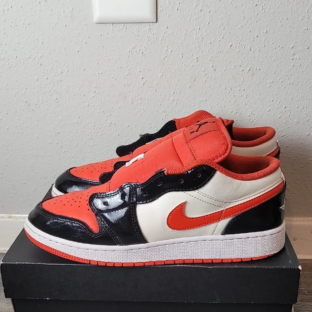 Air Jordan 1 Low Kids Black and Orange Sneakers